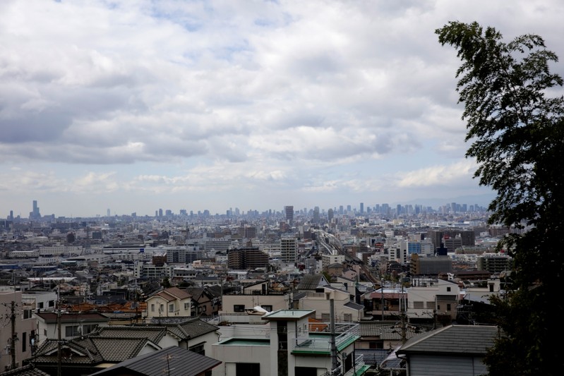 The skyline of Osaka