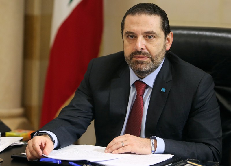 FILE PHOTO: Lebanese Prime Minister Saad al-HarirI is seen during the meeting to discuss a draft policy statement at the governmental palace in Beirut