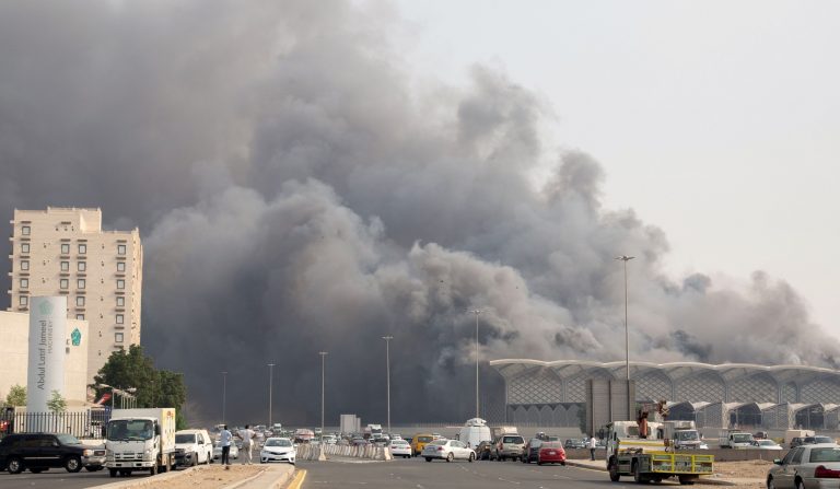 Massive fire at Saudi high-speed train station injures at least five