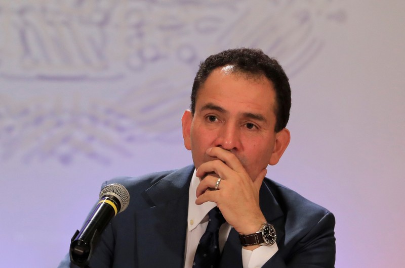 Arturo Herrera, new Mexico's Finance Minister, attends a news conference in Mexico City