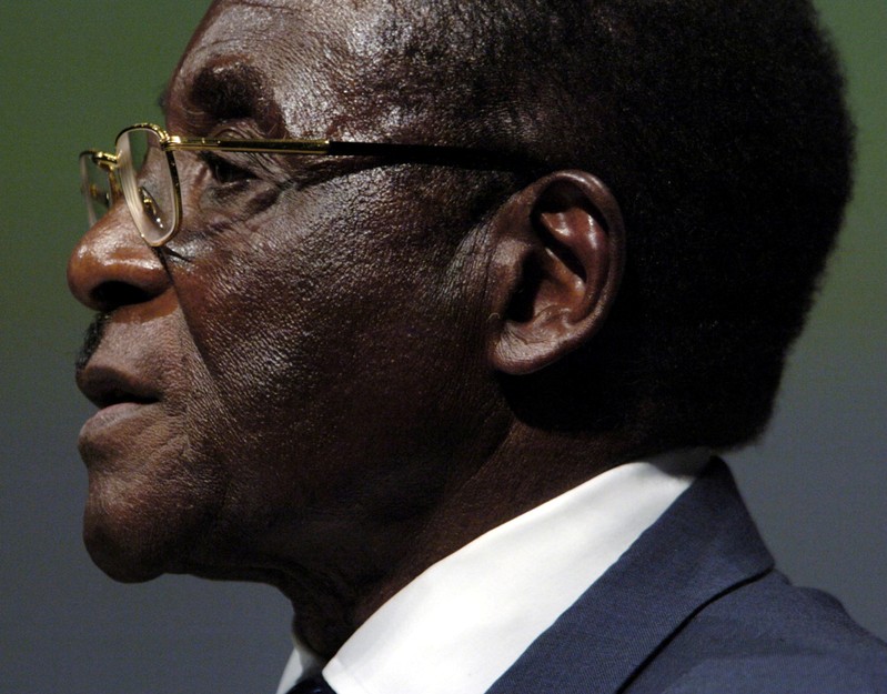 FILE PHOTO: Zimbabwean President Robert Mugabe addresses the Inaugural Session of the World Summit On Information Society in Geneva, Switzerland