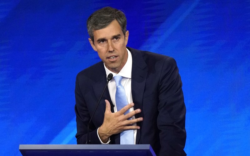Former Rep. Beto O'Rourke delivers his closing statement at the end of the 2020 Democratic U.S. presidential debate in Houston