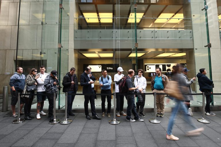 People are lining up outside Apple stores around the world as the iPhone 11 goes on sale