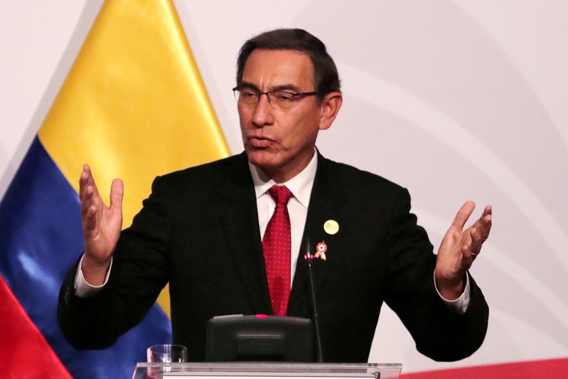 FILE PHOTO: Peru's President Martin Vizcarra, speaks during the 4th Pacific Alliance Summit in Lima