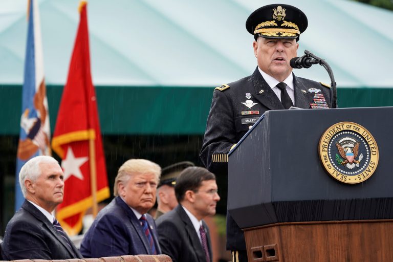 Trump oversees swearing-in of Gen. Mark Milley as the new chairman of the Joint Chiefs of Staff