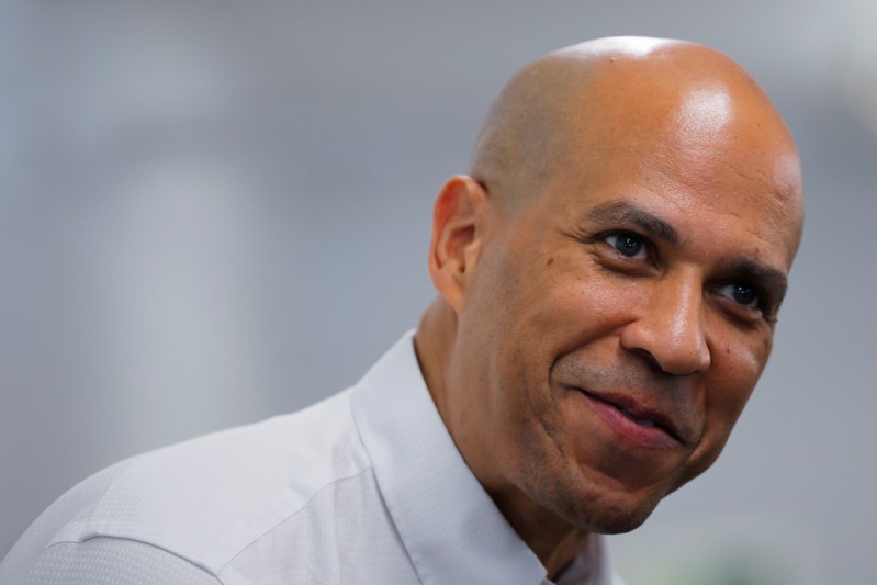 FILE PHOTO: Democratic 2020 U.S. presidential candidate Booker speaks in Manchester