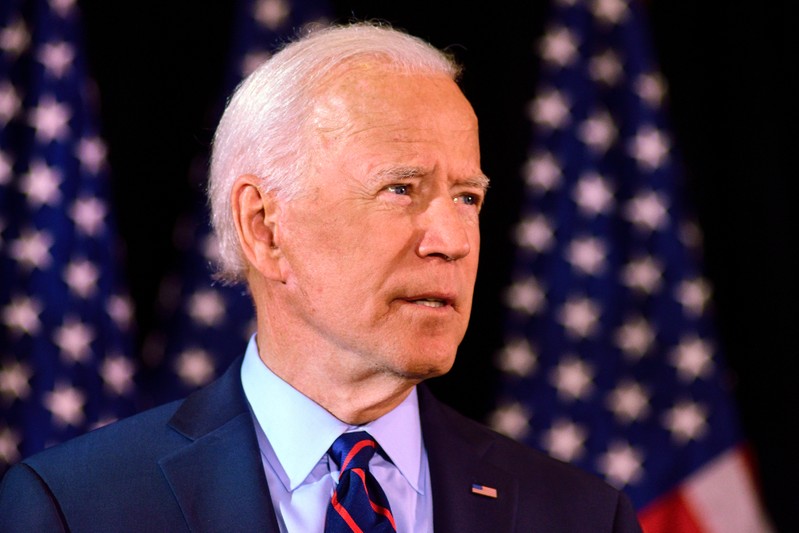 Joe Biden makes a statement on the whistleblower report in Wilmington