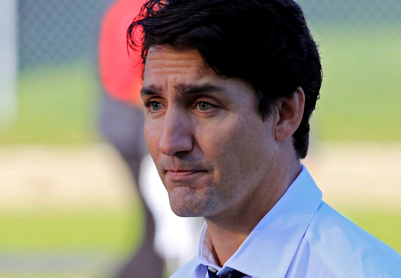 FILE PHOTO: Canada's Prime Minister Justin Trudeau campaigns in Fredericton, New Brunswick.