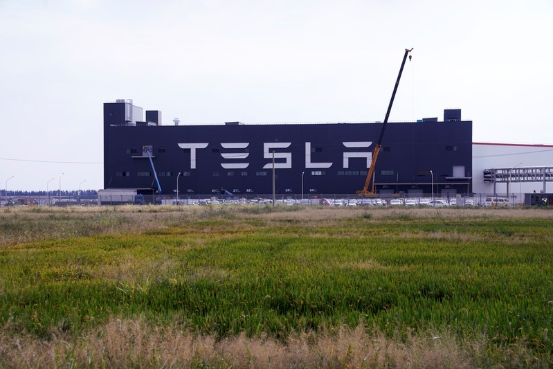 busGigafactory of electric carmaker Tesla Inc is seen in Shanghai