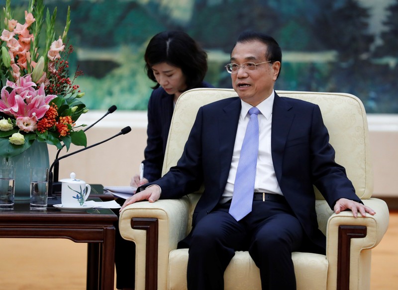 Chinese Premier Li Keqiang holds a meeting with Oliver Zipse, chairman of the Management Board of BMW Group in Beijing