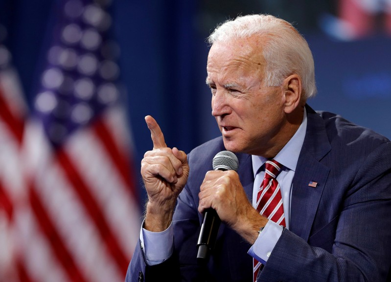 FILE PHOTO: FILE PHOTO: U.S. Democratic presidential candidate and former U.S. VP Biden speaks during a forum held by gun safety organizations the Giffords group and March For Our Lives in Las Vegas