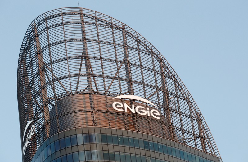 A logo of French energy company Engie is seen at an office building in La Defense business district in Courbevoie near Paris