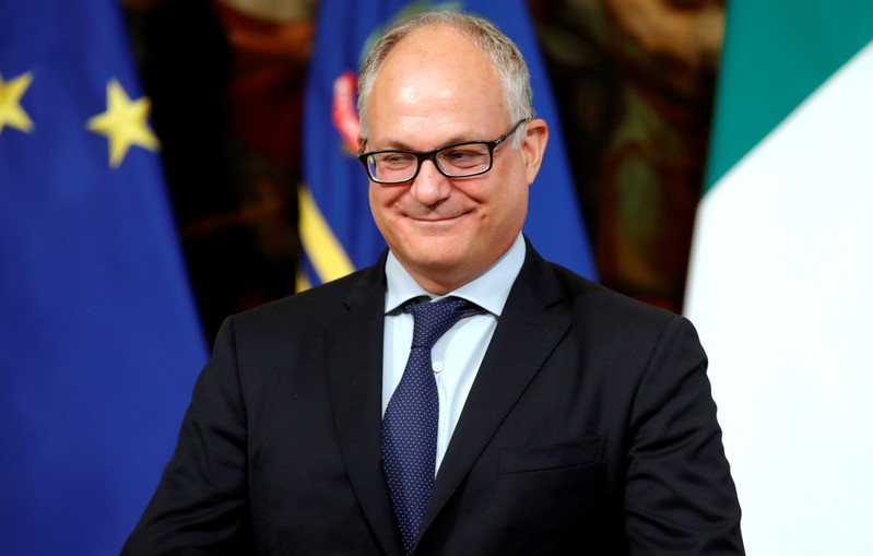 FILE PHOTO: Italian Finance Minister Roberto Gualtieri looks on during his swearing-in ceremony at Quirinale Presidential Palace in Rome