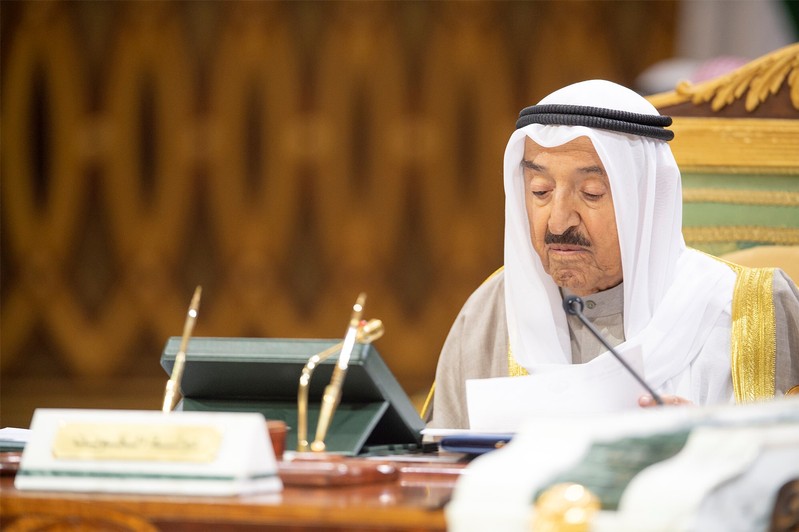 FILE PHOTO: Kuwaiti Emir Sheikh Sabah al-Ahmad al-Jaber al-Sabah attends the Gulf Cooperation Council's (GCC) Summit in Riyadh