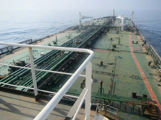 The Iranian-owned Sabiti oil tanker sails in the Red Sea
