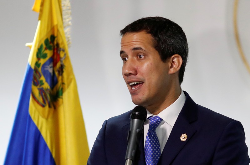 Venezuelan opposition leader Juan Guaido, who many nations have recognised as the country's rightful interim ruler, holds a news conference in Caracas