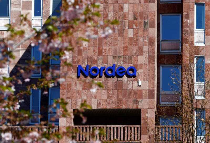 FILE PHOTO: Nordea bank logo is seen at the bank's headquarters in Stockholm