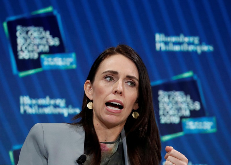 FILE PHOTO: Prime Minister of New Zealand Jacinda Ardern speaks during the Bloomberg Global Business Forum in New York City