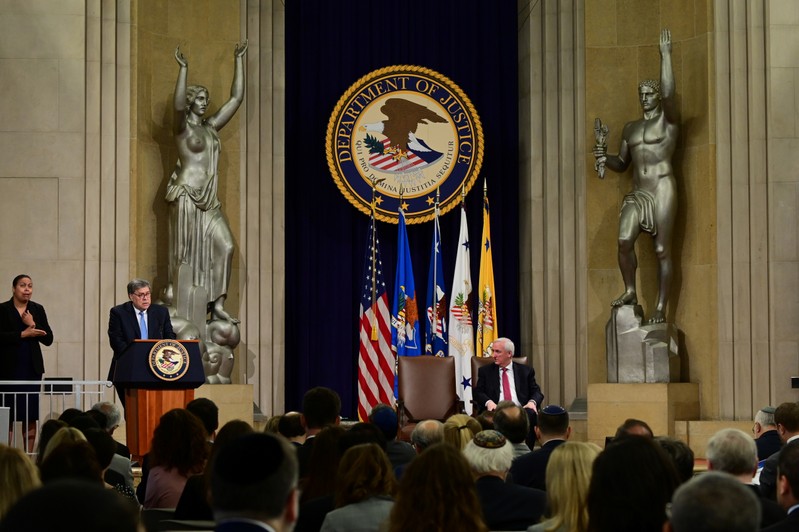 Barr speaks at Justice Department anti-semitism summit