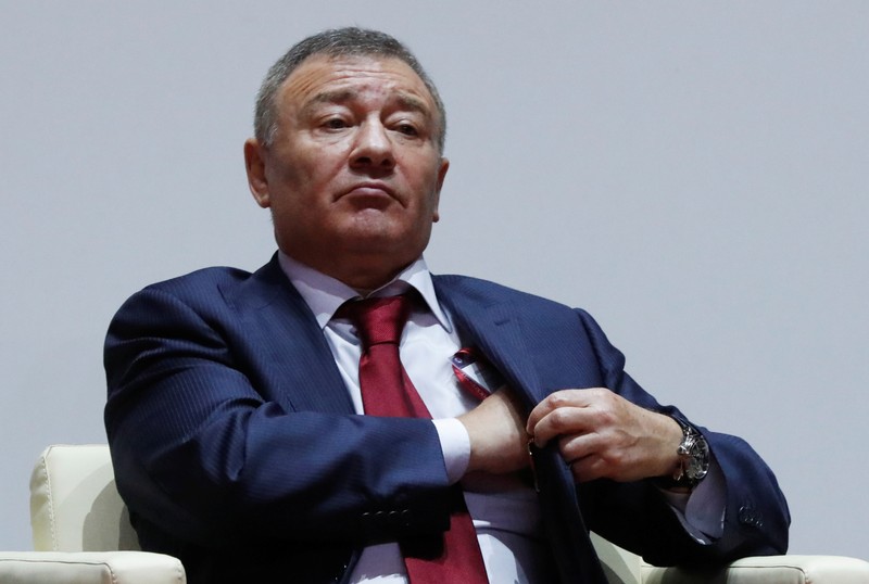 Russian businessman Arkady Rotenberg watches the competition of the 1st Jigoro Kano International Judo Tournament on the margins of the Eastern Economic Forum in Vladivostok