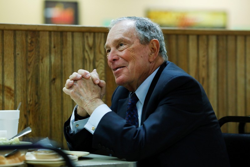 FILE PHOTO: Michael Bloomberg eats lunch in Arkansas