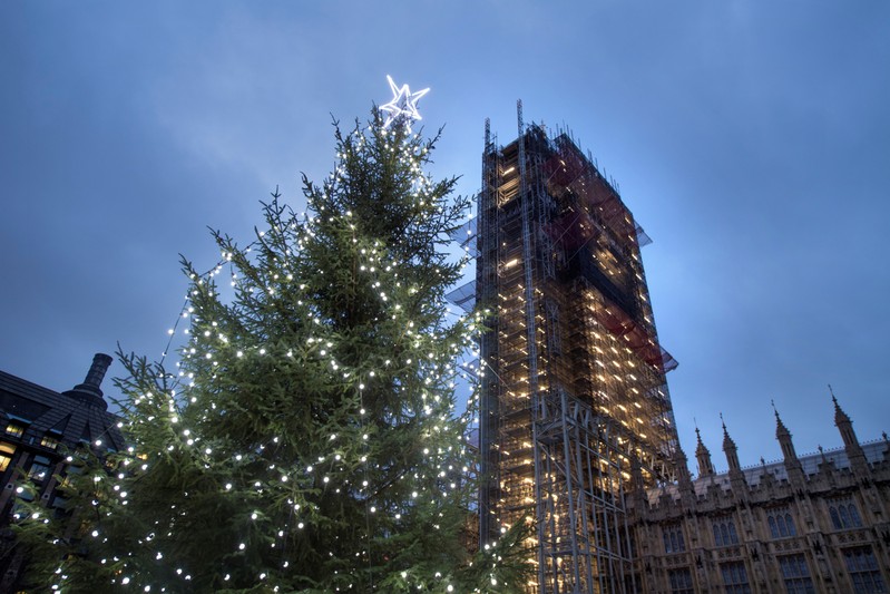 Christmas decoration in Westminster in London