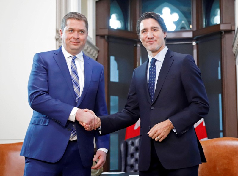 Canada's Prime Minister Trudeau meets with Leader of the Official Opposition Scheer in Ottawa