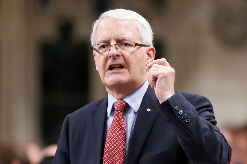 Canada's Transport Minister Garneau speaks in the House of Commons on Parliament Hill in Ottawa