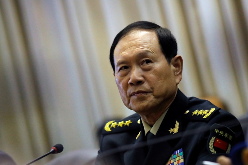 FILE PHOTO: China's Defense Minister General Wei Fenghe looks on during a meeting with Brazil's Defence Minister Fernando Azevedo e Silva in Brasilia