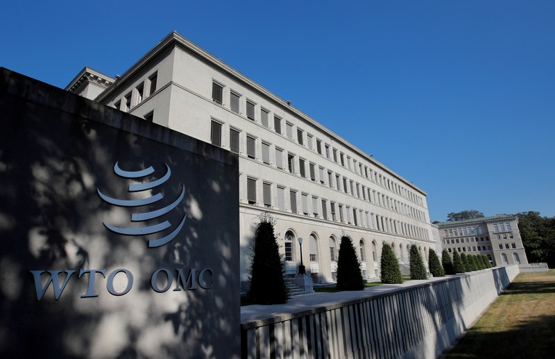 FILE PHOTO: The World Trade Organization (WTO) headquarters are pictured in Geneva