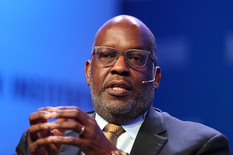 FILE PHOTO: Bernard J. Tyson, Chairman and CEO of Kaiser Permanente, speaks at the 2019 Milken Institute Global Conference in Beverly Hills