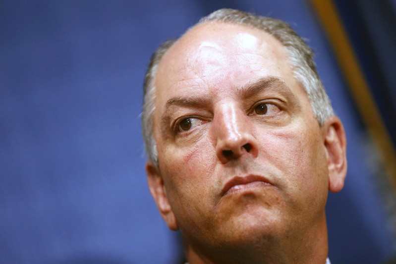 FILE PHOTO: Louisiana Governor John Bel Edwards speaks during a news conference in Baton Rouge, Louisiana