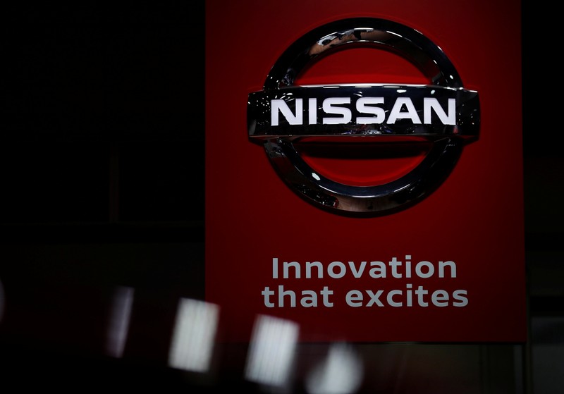 FILE PHOTO: Nissan logo is seen in Tokyo Motor Show in Tokyo