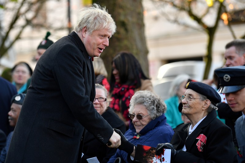 Britain's Prime Minister Boris Johnson attends a remembrance service in Wolverhampton