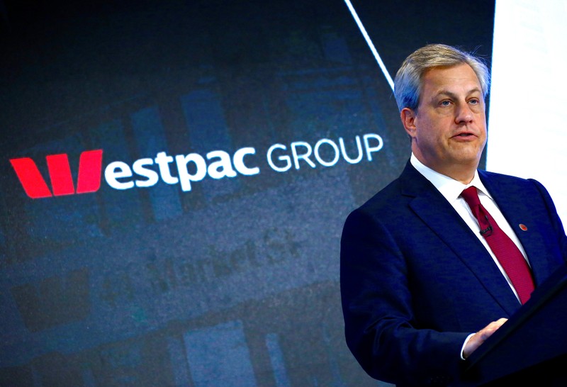FILE PHOTO: Australia's Westpac Banking Corp's CEO Brian Hartzer speaks during a media conference in Sydney, Australia