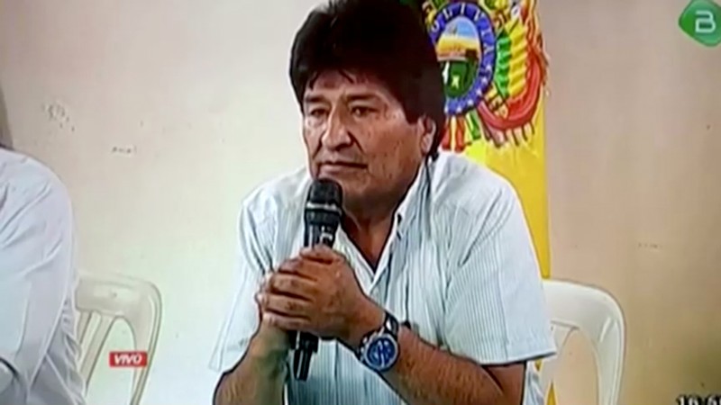 Bolivia's President Evo Morales annouces his resignation in Lauca N, Cochabamba, Bolivia