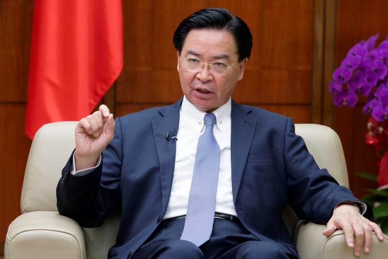 Taiwan's Foreign Affairs Minister Joseph Wu speaks during an interview in Taipei