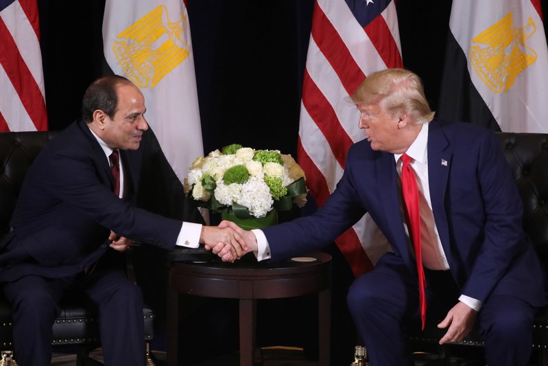 U.S. President Trump meets with with Egypt's President el-Sisi in New York City, New York