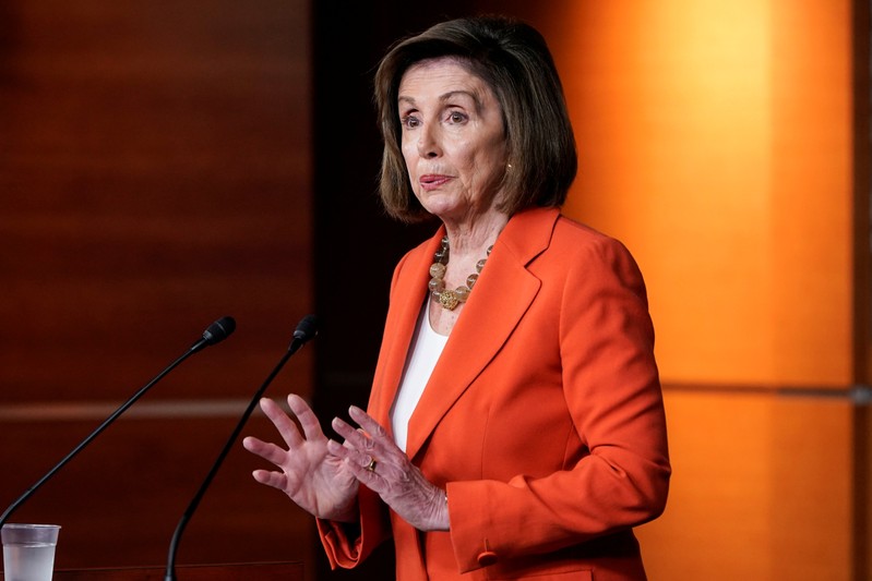 Speaker of the House Nancy Pelosi (D-CA) speaks ahead of a House vote authorizing an impeachment inquiry into U.S. President Trump in Washington
