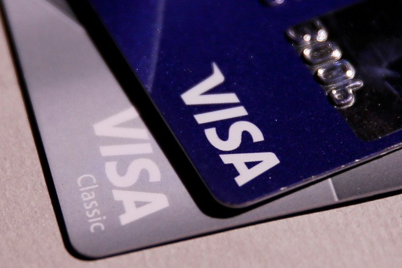 FILE PHOTO: View shows VISA credit cards