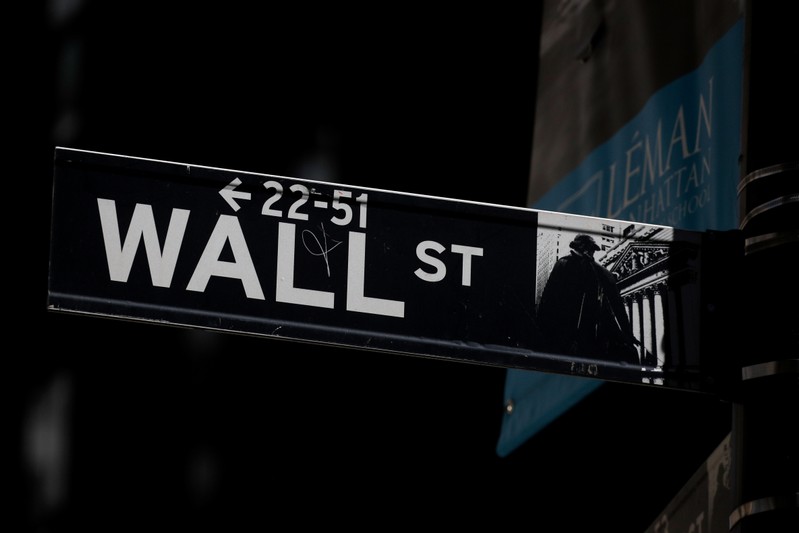 FILE PHOTO: A Wall St. street sign is seen near the NYSE in New YorkNYSE in New York