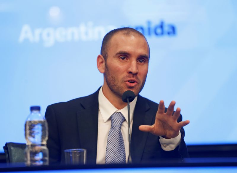 Argentina's Economy Minister Martin Guzman attends a news conference in Buenos Aires