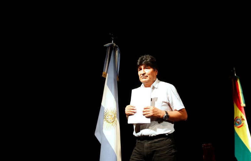 News conference of former Bolivian President Evo Morales, in Buenos Aires