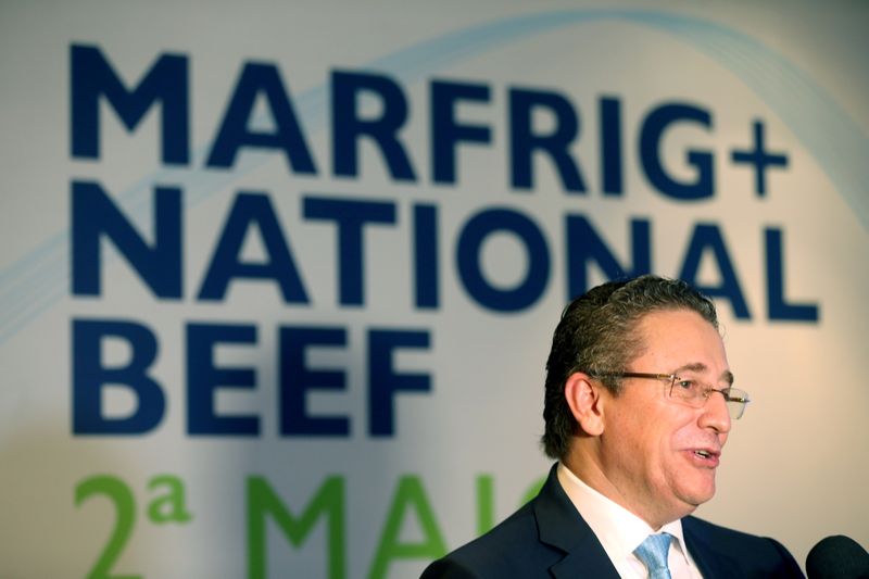 FILE PHOTO: Eduardo Miron, CFO of Marfrig Global Foods SA, attends a news conference in Sao Paulo