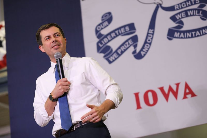 FILE PHOTO: U.S. Democratic presidential candidate Pete Buttigieg holds a town hall event in Creston