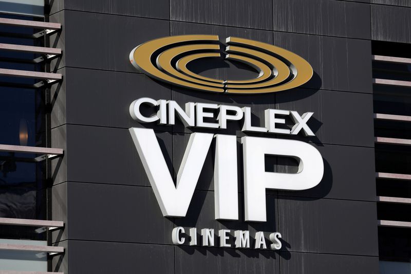 FILE PHOTO: The Cineplex logo is seen outside a movie theatre in Ottawa