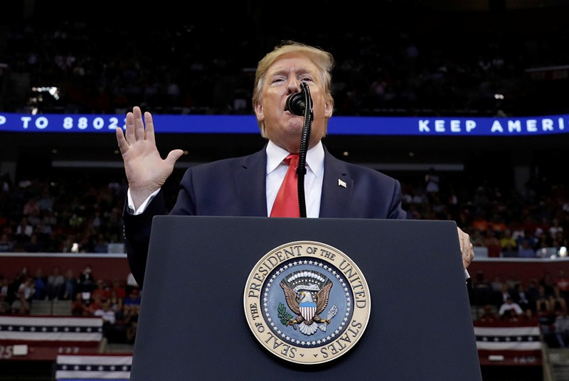 President Donald Trump holds a campaign rally in Florida