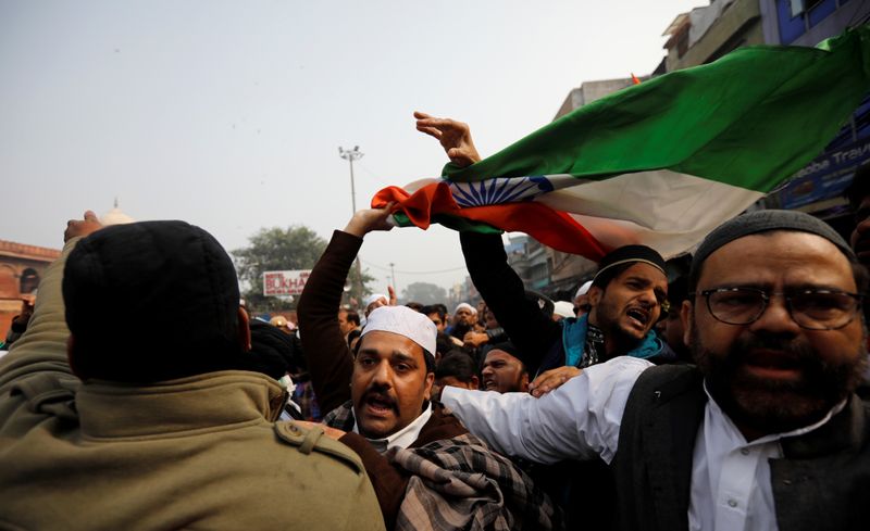 Protest against new citizenship law in Delhi