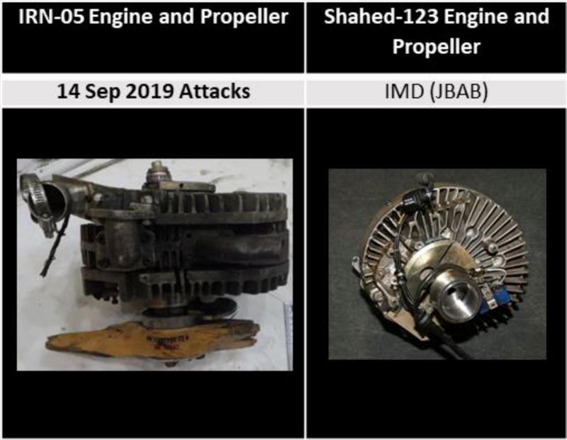 A comparison of engines involved in the September 14, 2019 attack on an Aramco oil facility in Saudi Arabia
