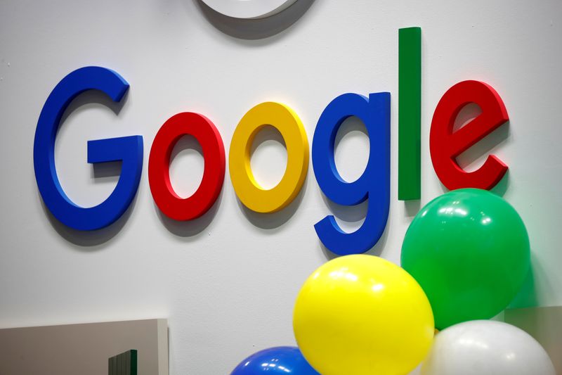 FILE PHOTO: Logo of Google is seen at VivaTech fair in Paris